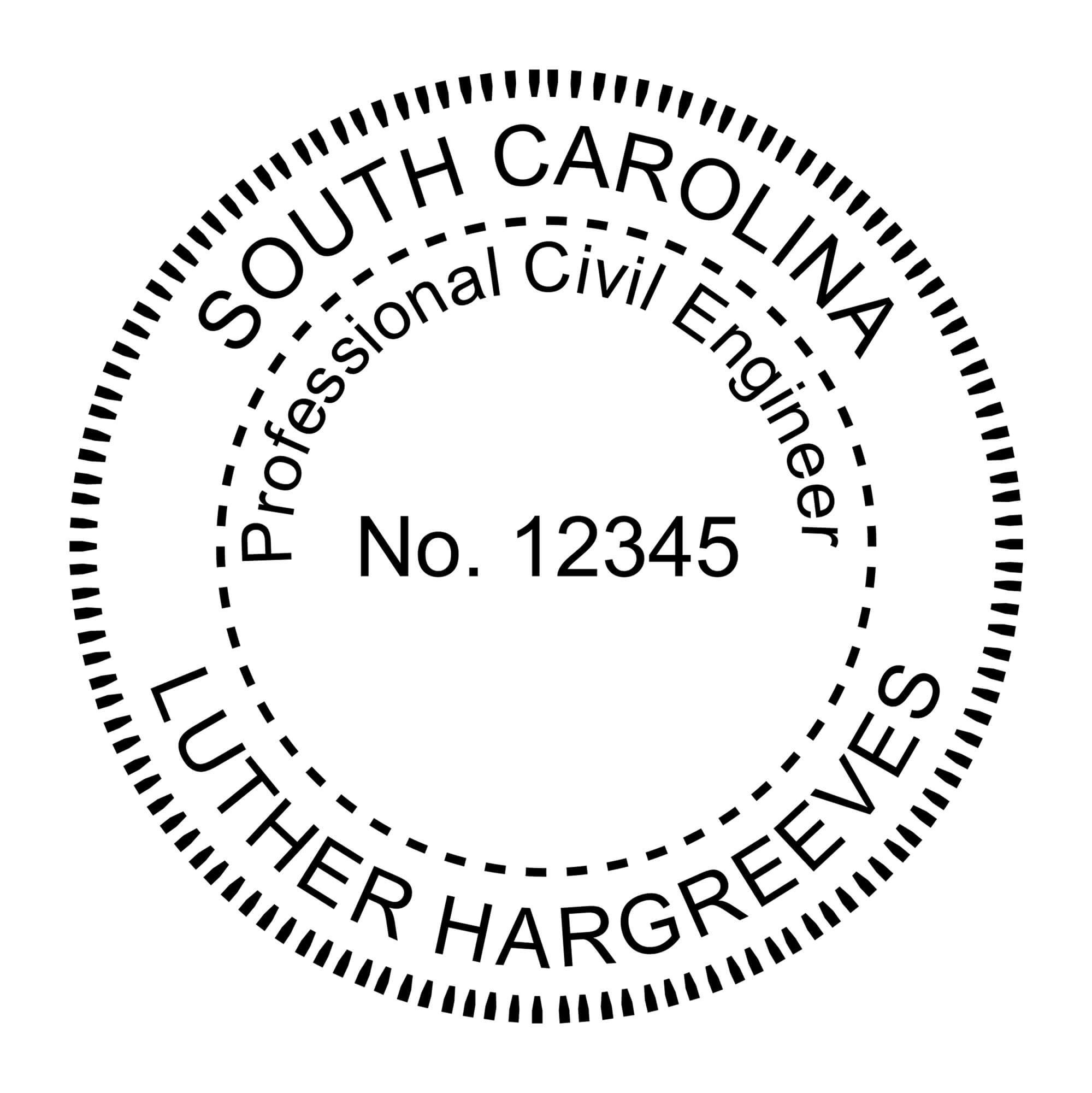 A close-up of the State of South Carolina Engineers Seal