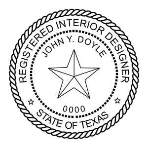 A close-up of the State of Texas Interior Designer Seal
