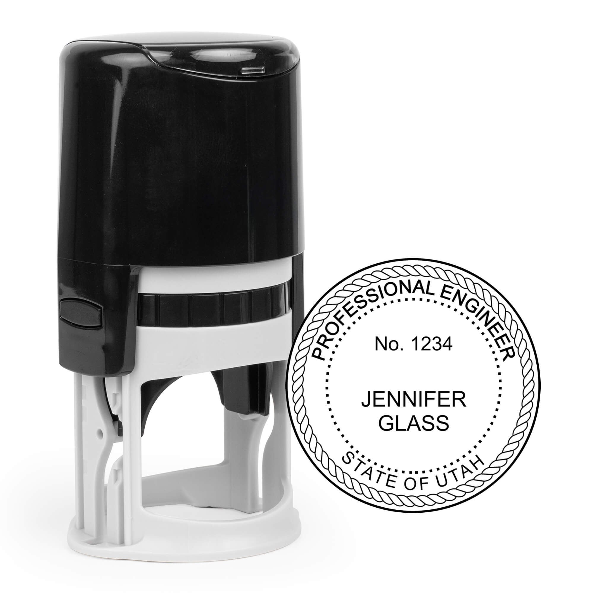 The State of State of Utah Engineer Seal and a self-inking stamp