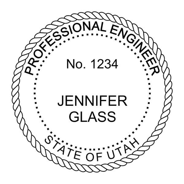 A close-up of the State of State of Utah Engineer Seal