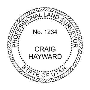 A close-up of the State of Utah Land Surveyor Seal