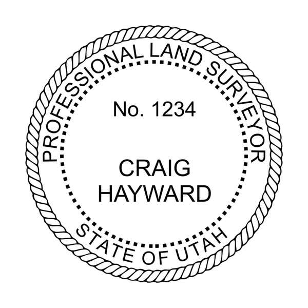 A close-up of the State of Utah Land Surveyor Seal