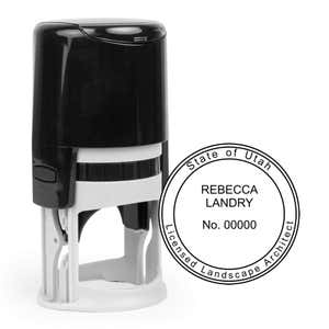 The State of Utah Landscape Architect Seal and a self-inking stamp