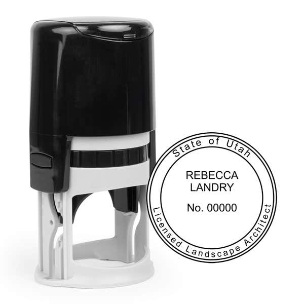 The State of Utah Landscape Architect Seal and a self-inking stamp