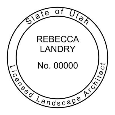 A close-up of the State of Utah Landscape Architect Seal
