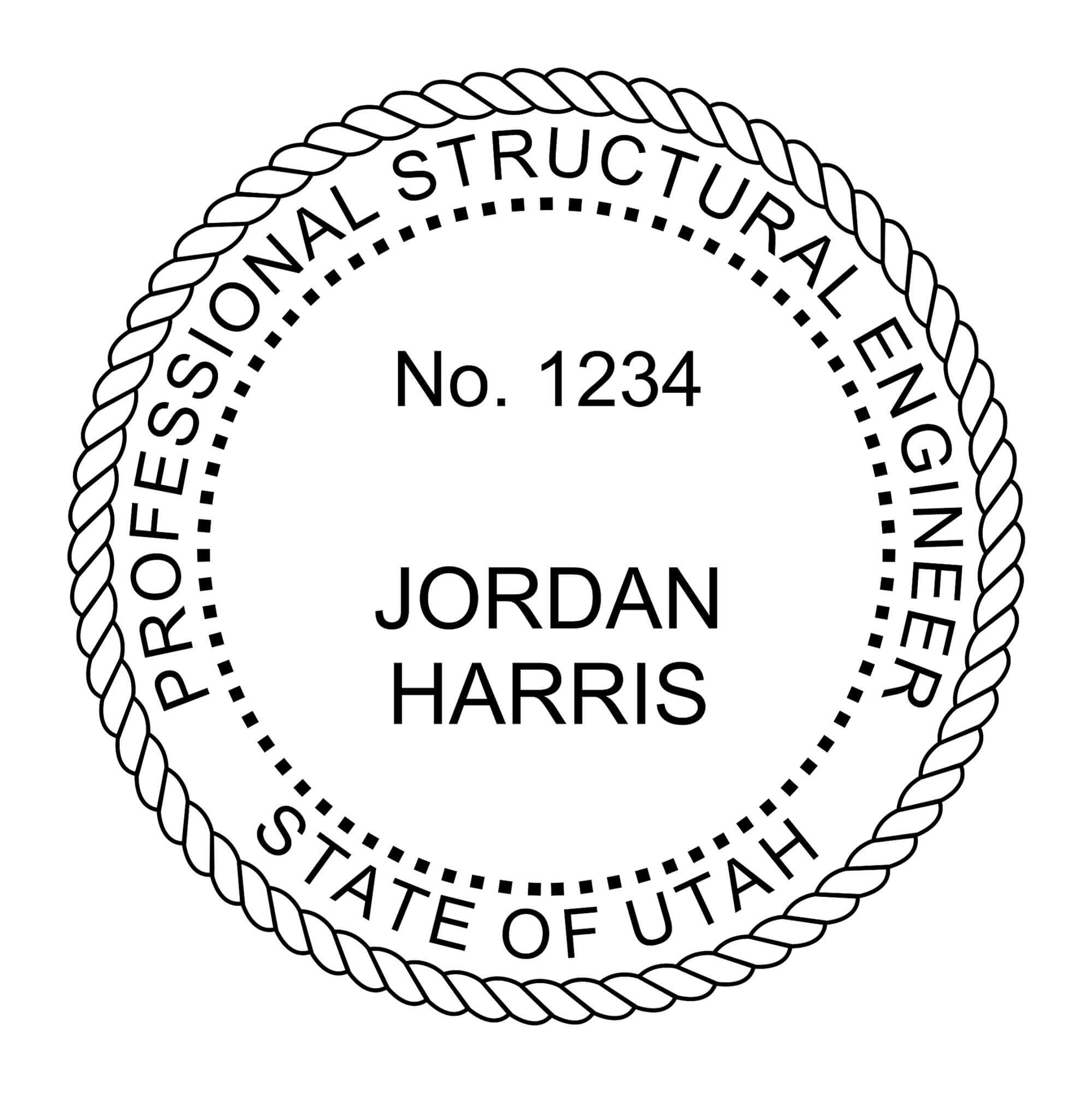 A close-up of the State of Utah Structural Engineer Seal