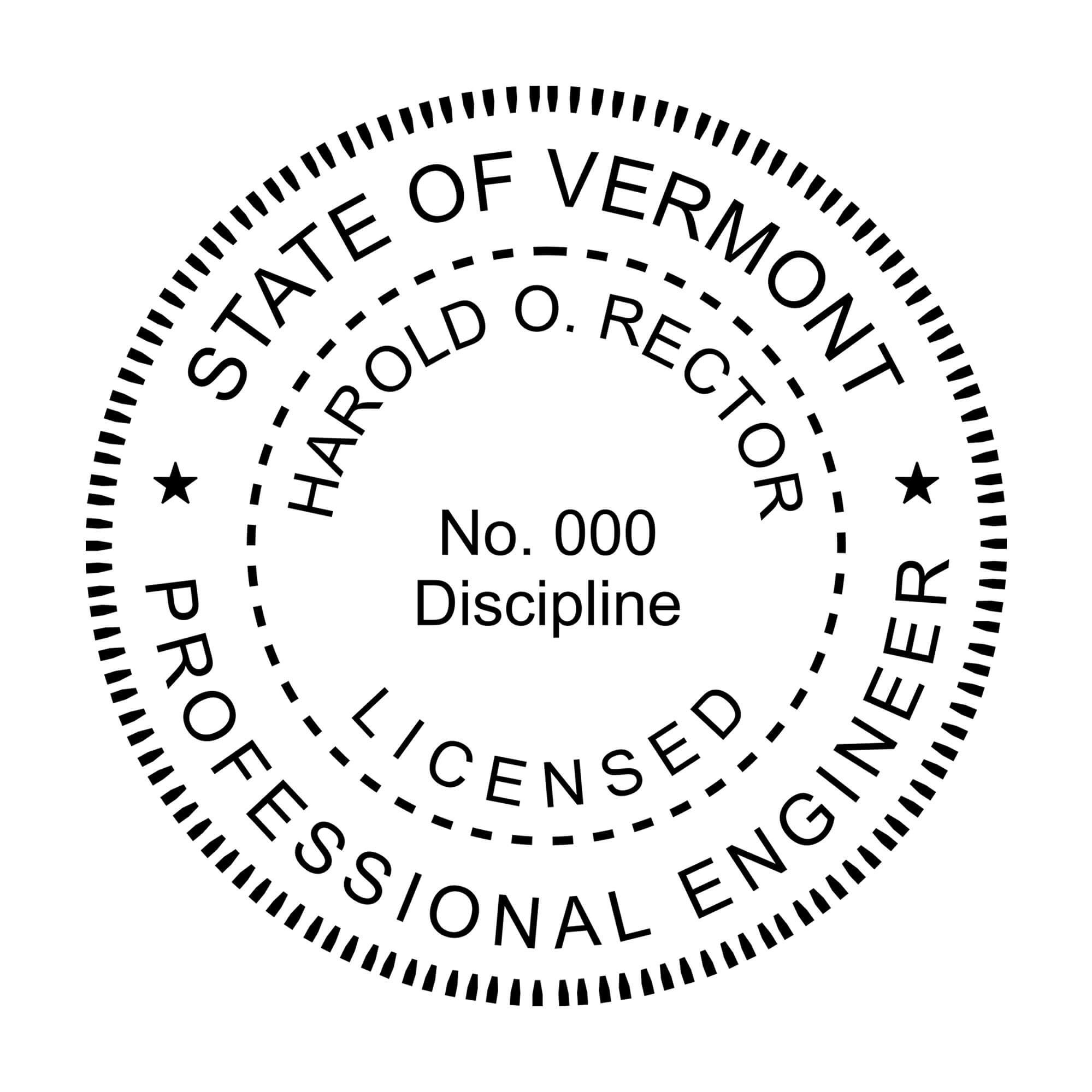 A close-up of the State of Vermont Engineer Seal