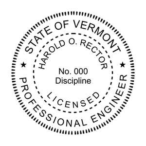 A close-up of the State of Vermont Engineer Seal