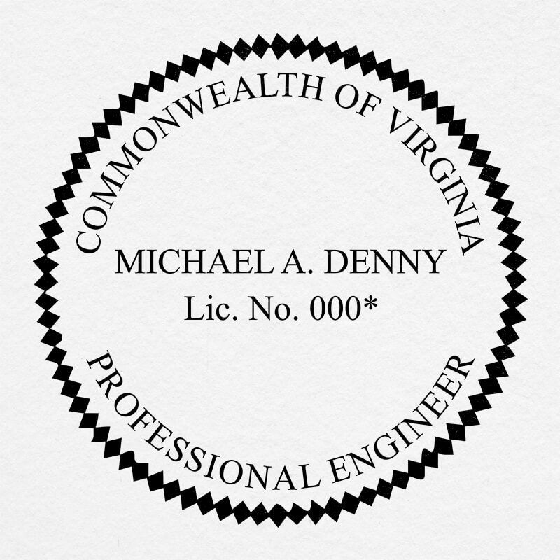 The State of Virginia Engineer stamp impression