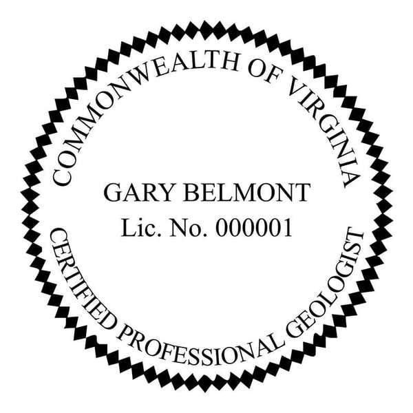 A close-up on the State of Virginia Geologist Seal