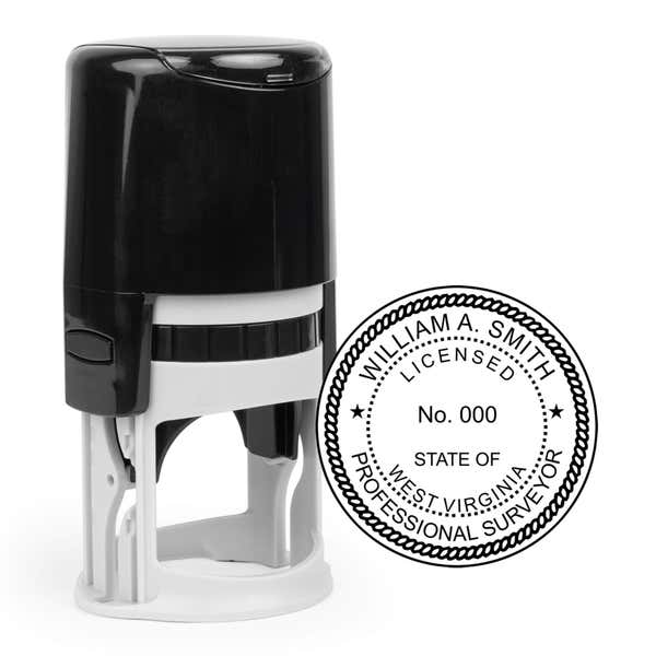 The State of West Virginia Surveyor Seal and a self-inking stamp