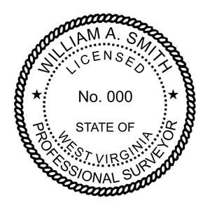 A close-up of the State of West Virginia Surveyor Seal
