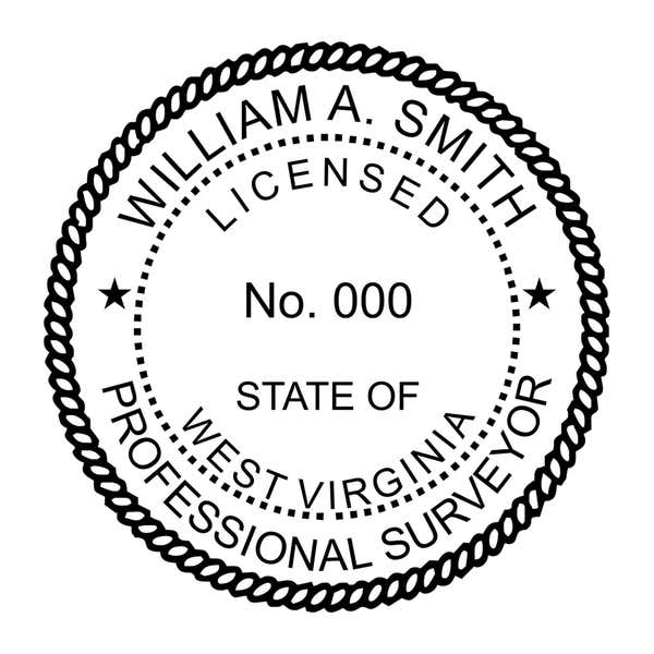 A close-up of the State of West Virginia Surveyor Seal