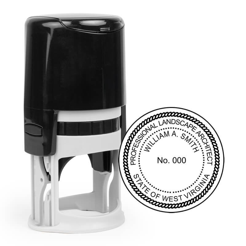 The State of West Virginia Landscape Architect Seal and a self-inking stamp