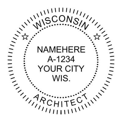 A close-up of the State of Wisconsin Architect Seal