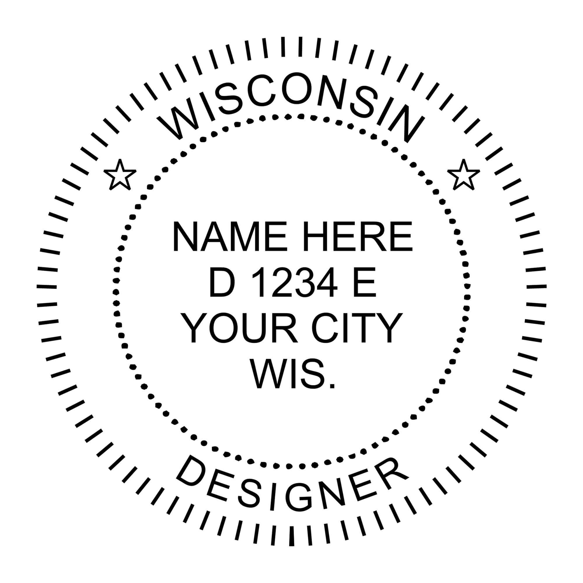 A close-up of the State of Wisconsin Interior Designer Seal