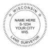 A close-up of the State of Wisconsin Land Surveyor Seal