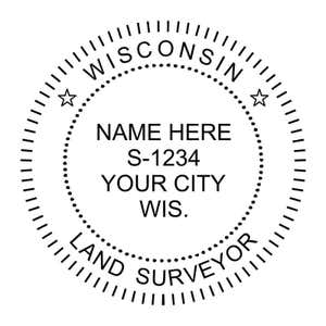 A close-up of the State of Wisconsin Land Surveyor Seal