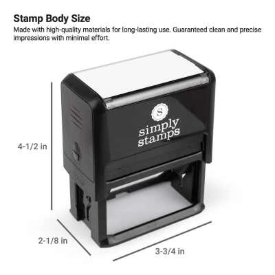 Rectangular Custom Self-Inking Stamp, 1-1/2" x 3", with Personalized Text, Logo or Art by Trodat (Model 4926, Multiple Ink Colors) - alternate view