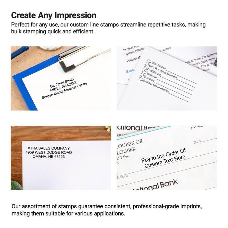 Examples of how customers have used their custom stamp