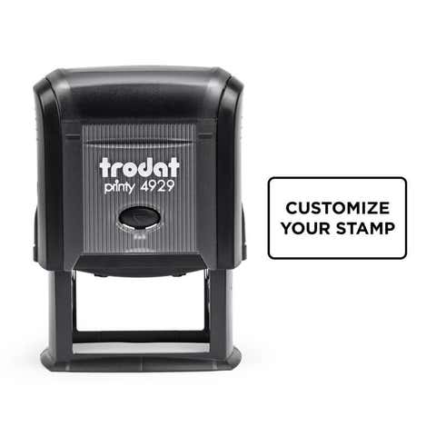 Rectangular Custom Self-Inking Stamp, 1-3/16" x 2", with Personalized Text, Logo, or Art by Trodat (Model 4929, Multiple Ink Colors)