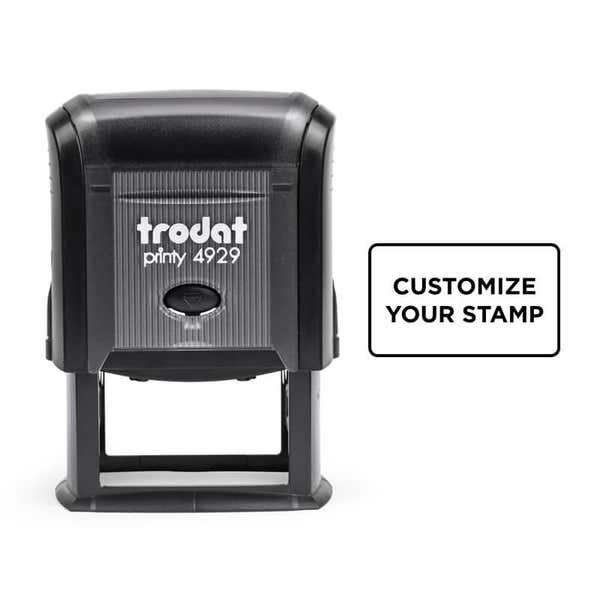 Rectangular Custom Self-Inking Stamp, 1-3/16" x 2", with Personalized Text, Logo, or Art by Trodat (Model 4929, Multiple Ink Colors)
