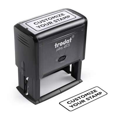 Trodat Self Inking 4931 with black ink stamp impression