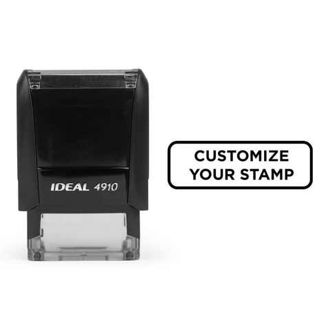 Custom Self-Inking Stamp, 3/8" x 1", with Personalized Text, Logo or Art (Trodat Printy 4910, 7 ink colors)