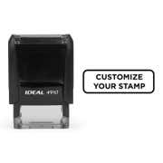 Custom Self-Inking Stamp, 3/8" x 1", with Personalized Text, Logo or Art (Trodat Printy 4910, 7 ink colors)