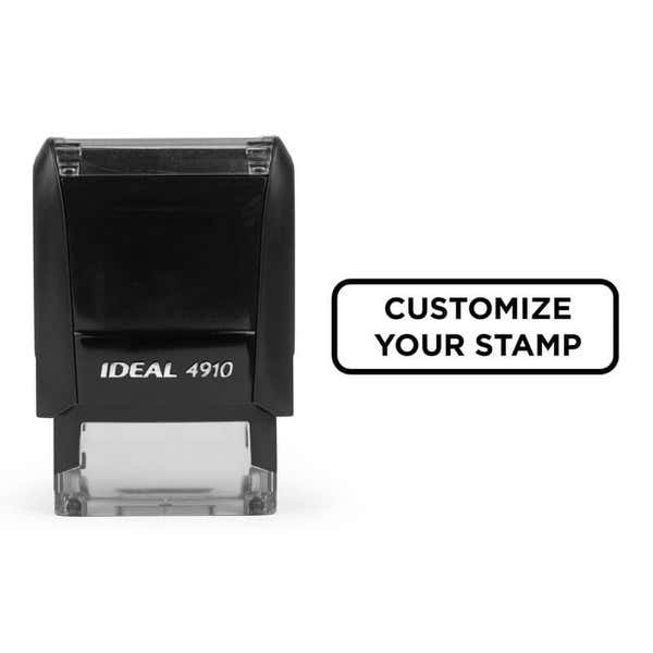 Custom Self-Inking Stamp, 3/8" x 1", with Personalized Text, Logo or Art (Trodat Printy 4910, 7 ink colors)