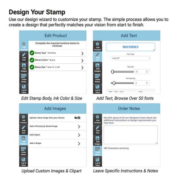 Steps on how to design a custom stamp in our design tool
