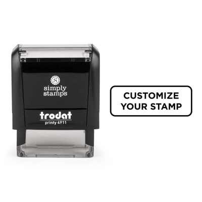 Rectangular Custom Self-Inking Stamp, 9/16" x 1-1/2", with Personalized Text, Logo or Art (Trodat Printy 4911, 7 ink colors) - alternate view
