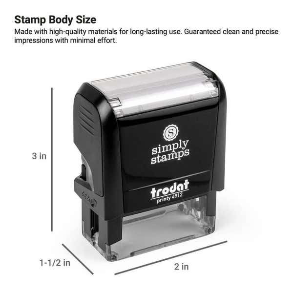 Trodat 4912 Self inking stamp body size. 