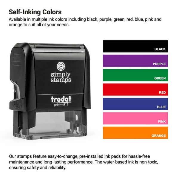 Self inking stamp ink colors
