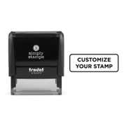 Rectangular Custom Self-Inking Stamp, 7/8" x 2-3/8", with Personalized Text, Logo or Art (Trodat Printy 4913, 7 ink colors)