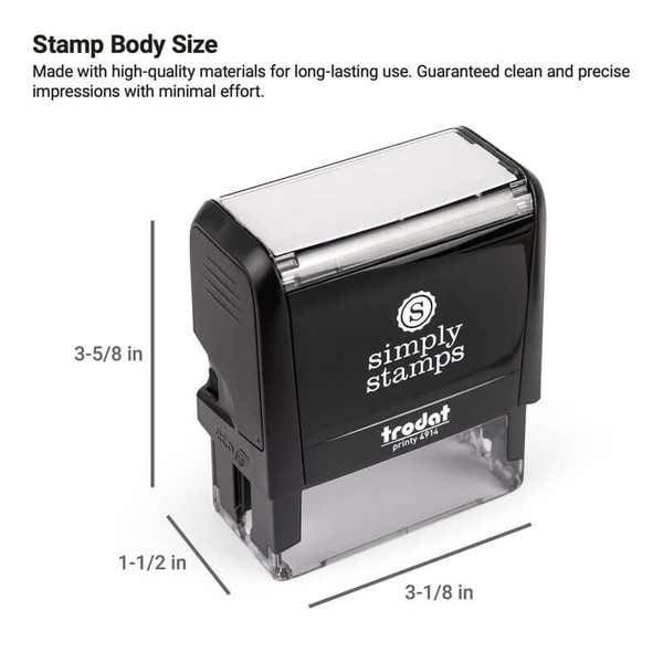 Size guide for the Trodat 4914 Self inking stamp 