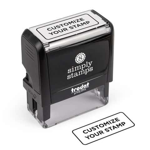 Rectangular Custom Self-Inking Stamp, 1" x 2-1/2", with Personalized Text, Logo or Art (Trodat Printy 4914, 7 ink colors)