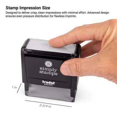 Custom Self-Inking Stamp, 1" x 2-3/4", with Personalized Text, Logo or Art (Trodat Printy 4915, 7 ink colors) - alternate view