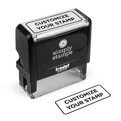 Custom Self-Inking Stamp, 1" x 2-3/4", with Personalized Text, Logo or Art (Trodat Printy 4915, 7 ink colors)