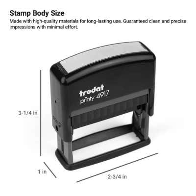 Rectangular Custom Self-Inking Stamp, 3/8" x 2", with Personalized Text or Logo by Trodat (Model 4917, Multiple Ink Colors) - alternate view