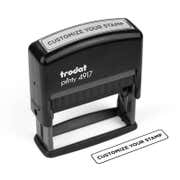 Rectangular Custom Self-Inking Stamp, 3/8" x 2", with Personalized Text or Logo by Trodat (Model 4917, Multiple Ink Colors)