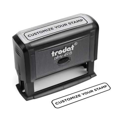 Rectangular Custom Self-Inking Stamp, 5/8" x 3", with Personalized Text, Logo or Art by Trodat (Model 4918, Multiple Ink Colors)