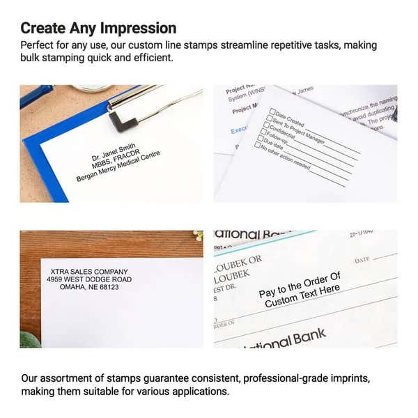 Examples of how customers have used their custom stamp