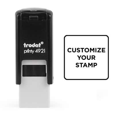 Custom Self-Inking Stamp, 1/2" x 1/2", with Personalized Text, Logo or Art 
