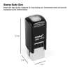 Compact Trodat Printy 4921 self-inking stamp with body dimensions 2.5" x 1" x 1"