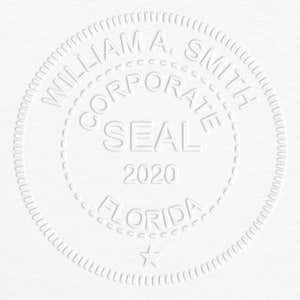 This is what the raised impression left by the Corporate Seal Embosser looks like on gray paper.