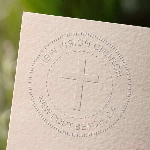 Religious Cross Embosser - Customizable - Trodat M1P/M2P (1-5/8" or 2")