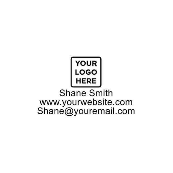 Self-Inking Custom Logo Stamp with three lines of available text below