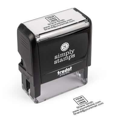 Custom Text Self-Inking Logo Stamp - alternate view