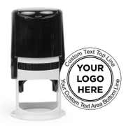 Custom Text Round Centered Logo Stamp